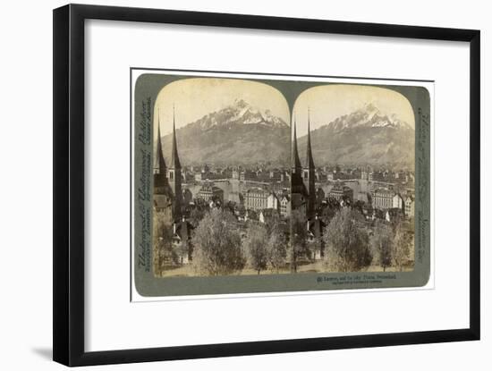 Lucerne and Mount Pilatus, Switzerland, 1903-Underwood & Underwood-Framed Giclee Print