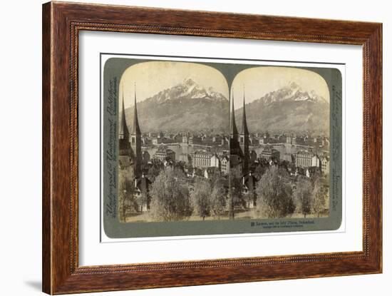 Lucerne and Mount Pilatus, Switzerland, 1903-Underwood & Underwood-Framed Giclee Print