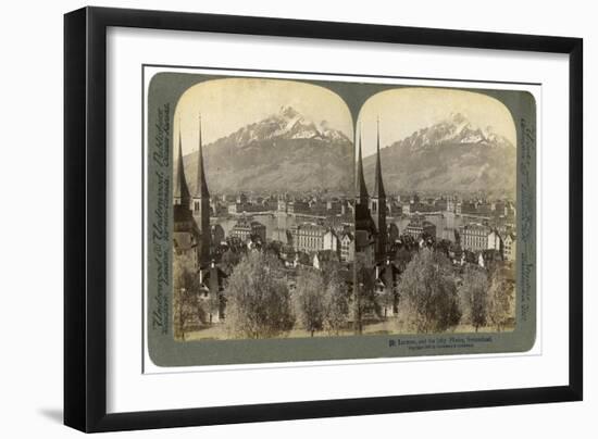 Lucerne and Mount Pilatus, Switzerland, 1903-Underwood & Underwood-Framed Giclee Print