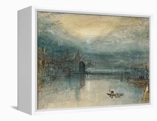 Lucerne by Moonlight: Sample Study, Circa 1842-3, Watercolour on Paper-JMW Turner-Framed Premier Image Canvas