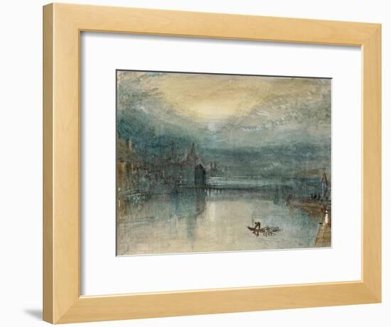 Lucerne by Moonlight: Sample Study, Circa 1842-3, Watercolour on Paper-JMW Turner-Framed Giclee Print