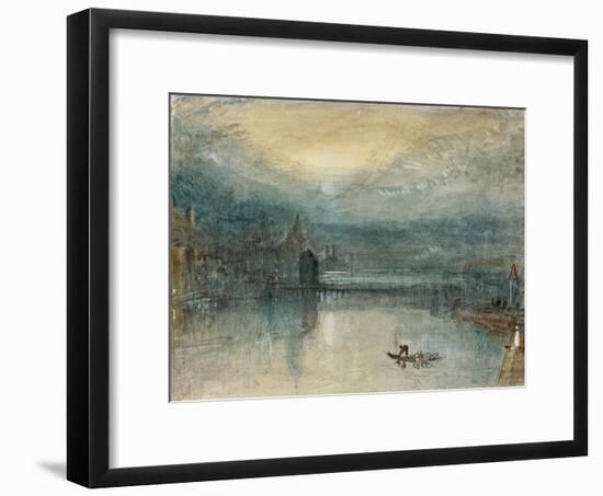 Lucerne by Moonlight: Sample Study, Circa 1842-3, Watercolour on Paper-JMW Turner-Framed Giclee Print