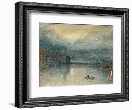 Lucerne by Moonlight: Sample Study, Circa 1842-3, Watercolour on Paper-JMW Turner-Framed Giclee Print