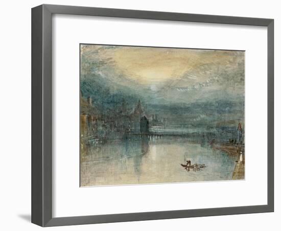 Lucerne by Moonlight: Sample Study, Circa 1842-3, Watercolour on Paper-JMW Turner-Framed Premium Giclee Print