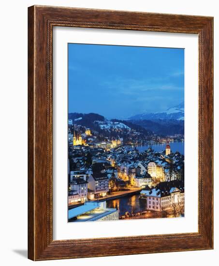 Lucerne on Lake Lucerne, Lucerne, Switzerland, Europe-Christian Kober-Framed Photographic Print