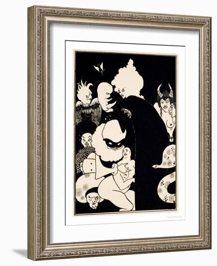 Lucian's Strange Creatures, Illustration from "Lucian's True History," circa 1894-Aubrey Beardsley-Framed Giclee Print