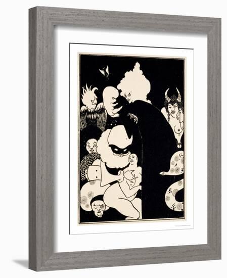 Lucian's Strange Creatures, Illustration from "Lucian's True History," circa 1894-Aubrey Beardsley-Framed Giclee Print