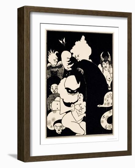 Lucian's Strange Creatures, Illustration from "Lucian's True History," circa 1894-Aubrey Beardsley-Framed Giclee Print