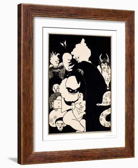 Lucian's Strange Creatures, Illustration from "Lucian's True History," circa 1894-Aubrey Beardsley-Framed Giclee Print