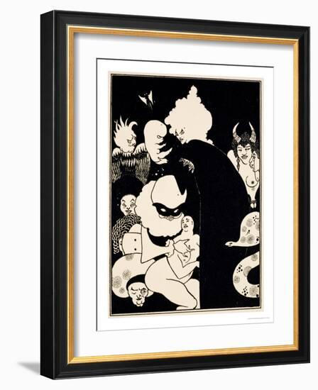 Lucian's Strange Creatures, Illustration from "Lucian's True History," circa 1894-Aubrey Beardsley-Framed Giclee Print