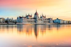 View of Budapest Parliament at Sunset, Hungary-Luciano Mortula - LGM-Photographic Print