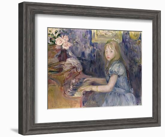 Lucie Leon at the Piano, 1892-Berthe Morisot-Framed Giclee Print