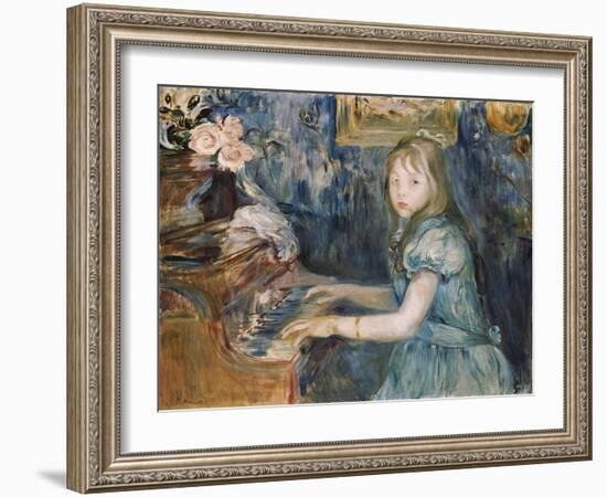 Lucie Leon at the Piano, C.1892-Berthe Morisot-Framed Giclee Print