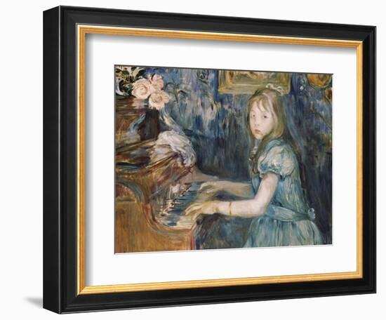 Lucie Leon at the Piano, circa 1892-Berthe Morisot-Framed Giclee Print