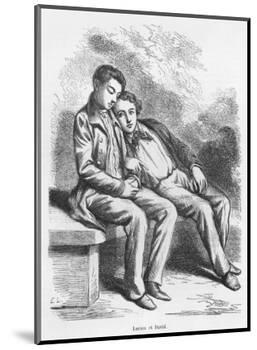 Lucien De Rubempre and David Sechard, Illustration from 'Les Illusions Perdues' by Honore De Balzac-French School-Mounted Premium Giclee Print