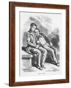 Lucien De Rubempre and David Sechard, Illustration from 'Les Illusions Perdues' by Honore De Balzac-French School-Framed Giclee Print