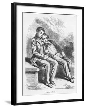 Lucien De Rubempre and David Sechard, Illustration from 'Les Illusions Perdues' by Honore De Balzac-French School-Framed Giclee Print