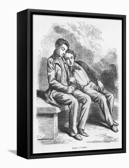 Lucien De Rubempre and David Sechard, Illustration from 'Les Illusions Perdues' by Honore De Balzac-French School-Framed Premier Image Canvas