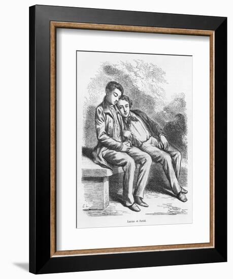 Lucien De Rubempre and David Sechard, Illustration from 'Les Illusions Perdues' by Honore De Balzac-French School-Framed Giclee Print