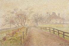 A Foggy Morning, Mortlake, 1907 (Oil on Canvas)-Lucien Pissarro-Giclee Print