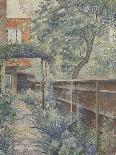 The Cottage Garden, Fishpond, 1915 (Oil on Canvas)-Lucien Pissarro-Giclee Print