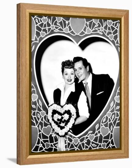 Lucille Ball, Left, and Desi Arnaz, Wishing their Fans a Happy Valentine's Day, 1956-null-Framed Stretched Canvas