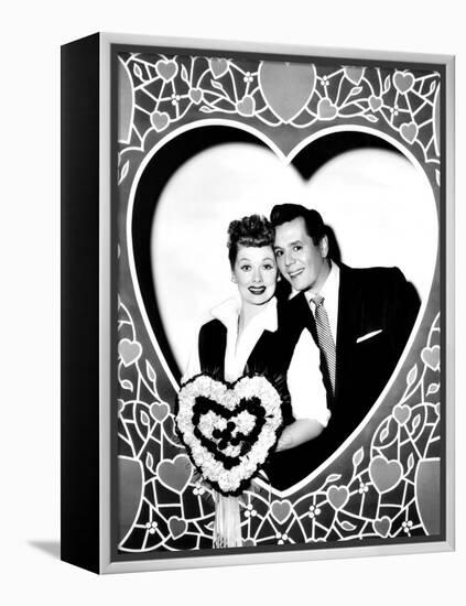 Lucille Ball, Left, and Desi Arnaz, Wishing their Fans a Happy Valentine's Day, 1956-null-Framed Stretched Canvas