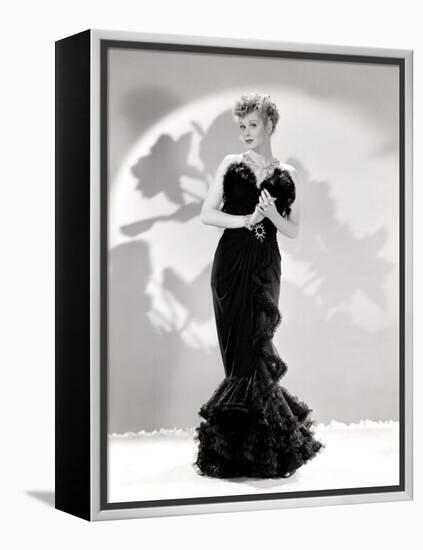 Lucille Ball Models a Lovely Black Gown, Publicity Still, 1940's-null-Framed Stretched Canvas