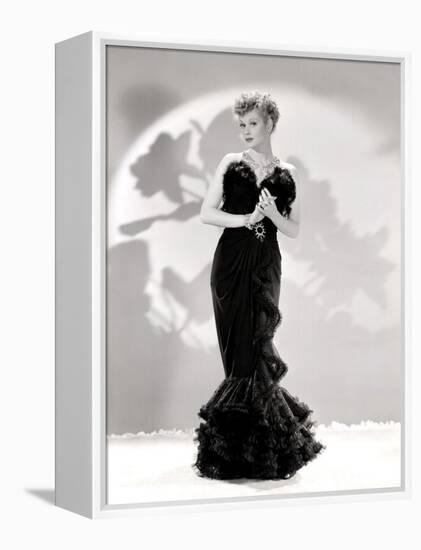 Lucille Ball Models a Lovely Black Gown, Publicity Still, 1940's-null-Framed Stretched Canvas