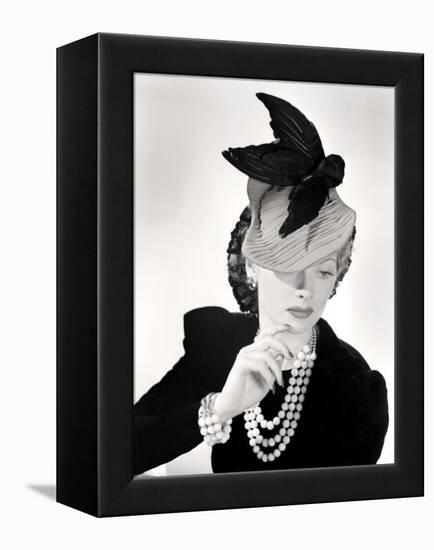 Lucille Ball Models a Unique Hat for a Publicity Still, 1940's-null-Framed Stretched Canvas