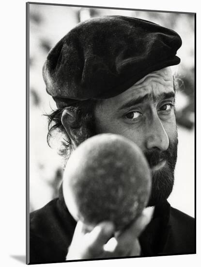 Lucio Dalla Is Holding a Bowl in His Hand-null-Mounted Photographic Print