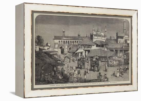 Lucknow, Bazaar over the Old Bridge Near the Goomtee-William Carpenter-Framed Premier Image Canvas
