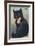 Lucky Black Cat with Bow-null-Framed Art Print