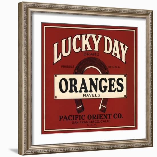Lucky Day Brand - San Francisco, California - Citrus Crate Label-Lantern Press-Framed Art Print