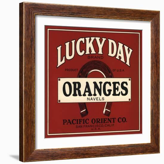 Lucky Day Brand - San Francisco, California - Citrus Crate Label-Lantern Press-Framed Art Print