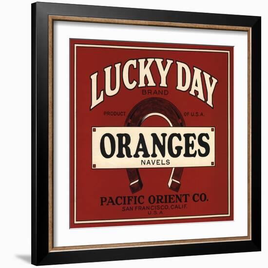 Lucky Day Brand - San Francisco, California - Citrus Crate Label-Lantern Press-Framed Art Print