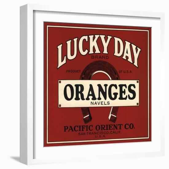 Lucky Day Brand - San Francisco, California - Citrus Crate Label-Lantern Press-Framed Art Print