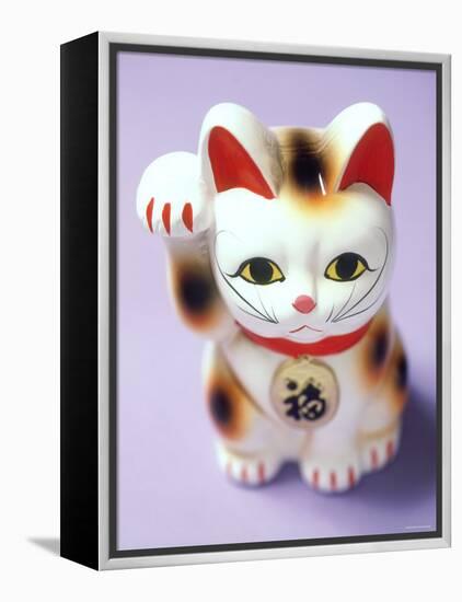 Lucky Mascot Cat (Maneki-Nekko), Japan-null-Framed Premier Image Canvas