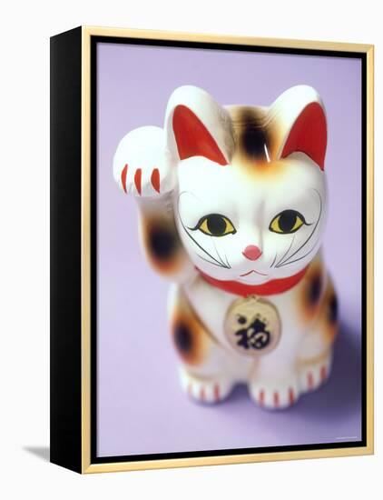 Lucky Mascot Cat (Maneki-Nekko), Japan-null-Framed Premier Image Canvas