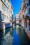 View of Beautiful Venice Canal with Houses Standing in Water-LuckyPhoto-Photographic Print