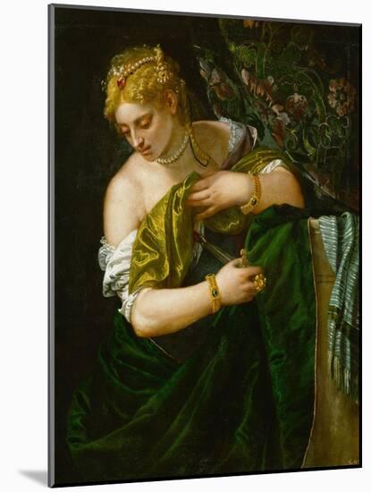 Lucretia, 1580-1583-Paolo Veronese-Mounted Giclee Print