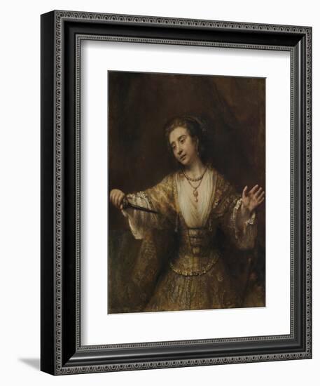 Lucretia, 1664-Rembrandt van Rijn-Framed Giclee Print