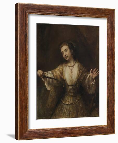 Lucretia, 1664-Rembrandt van Rijn-Framed Giclee Print