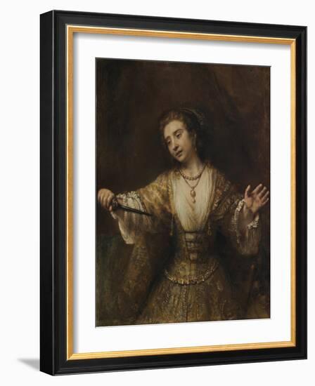 Lucretia, 1664-Rembrandt van Rijn-Framed Giclee Print