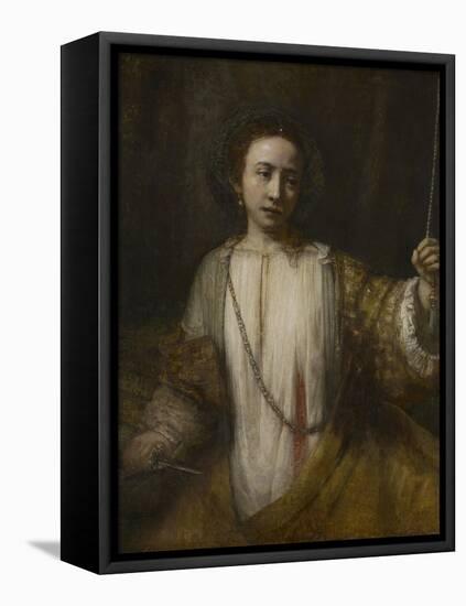 Lucretia, 1666-Rembrandt van Rijn-Framed Premier Image Canvas
