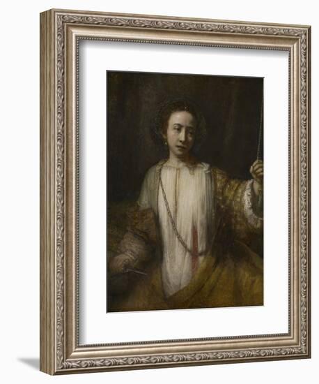 Lucretia, 1666-Rembrandt van Rijn-Framed Giclee Print