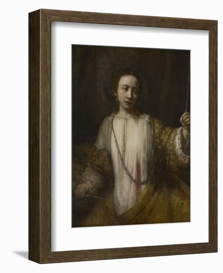 Lucretia, 1666-Rembrandt van Rijn-Framed Giclee Print