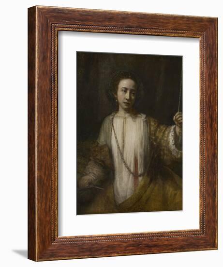 Lucretia, 1666-Rembrandt van Rijn-Framed Giclee Print