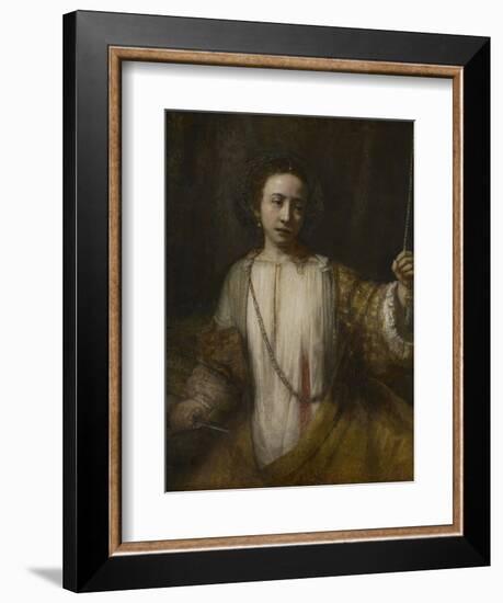 Lucretia, 1666-Rembrandt van Rijn-Framed Giclee Print