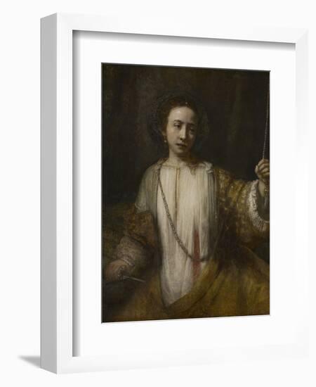 Lucretia, 1666-Rembrandt van Rijn-Framed Giclee Print